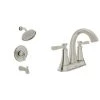 American Standard Rumson 4 in. Centerset Bathroom Faucet and Single-Handle 3-Spray Tub and Shower Faucet Set in Brushed Nickel