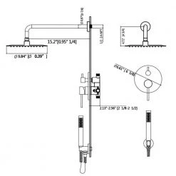 Aurora Decor ACAD 2-Handle 2-Spray Round High Pressure Shower Faucet with 10 in. Rain Shower Head in Brushed Nickel (Valve Included) -Bathroom Faucets Store brushed nickel aurora decor shower faucets dsfmshd2b01bn 1d 1000