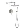 Aurora Decor ACAD 2-Handle 2-Spray Round High Pressure Shower Faucet with 10 in. Rain Shower Head in Brushed Nickel (Valve Included)