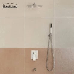 Boyel Living Shower System Wall Mounted with 12 in. Square Rainfall Shower head and Handheld Shower Head Set, Brushed Nickel 19 Boyel Living Shower System Wall Mounted with 12 in. Square Rainfall Shower head and Handheld Shower Head Set, Brushed Nickel -Bathroom Faucets Store brushed nickel boyel living dual shower heads ms bl a3803 2bn 31 1000