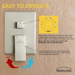 Boyel Living Shower System Wall Mounted with 12 in. Square Rainfall Shower head and Handheld Shower Head Set, Brushed Nickel 17 Boyel Living Shower System Wall Mounted with 12 in. Square Rainfall Shower head and Handheld Shower Head Set, Brushed Nickel -Bathroom Faucets Store brushed nickel boyel living dual shower heads ms bl a3803 2bn fa 1000