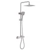 CASAINC 3-Spray Patterns 9.8 in. Thermostatic Rain Shower Faucet Wall Mount Dual Shower Heads in Spot Resist in Brushed Nickel
