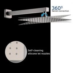 CASAINC 1-Spray Patterns 3-Function 10 in. Wall Mounted Dual Shower Heads with Handheld and Tub Faucet in Brushed Nickel -Bathroom Faucets Store brushed nickel casainc dual shower heads m6201 a 10 bn 1f 1000