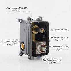 CASAINC 1-Spray Patterns 3-Function 10 in. Wall Mounted Dual Shower Heads with Handheld and Tub Faucet in Brushed Nickel -Bathroom Faucets Store brushed nickel casainc dual shower heads m6201 a 10 bn 4f 1000