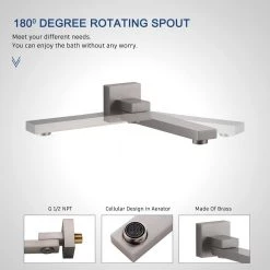 CASAINC 1-Spray Patterns 3-Function 10 in. Wall Mounted Dual Shower Heads with Handheld and Tub Faucet in Brushed Nickel -Bathroom Faucets Store brushed nickel casainc dual shower heads m6201 a 10 bn 76 1000