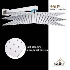 CASAINC 3-Spray with 2.5 GPM 10 in. 2 Functions Wall Mount Dual Shower Heads in Spot in Brushed Nickel (Valve Included) -Bathroom Faucets Store brushed nickel casainc dual shower heads wfw98102bn 10 1d 1000