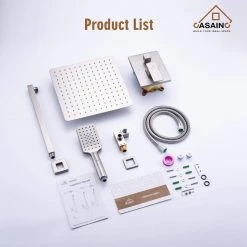 CASAINC 3-Spray with 2.5 GPM 12 in. 2 Functions Wall Mount Dual Shower Heads in Spot in Brushed Nickel (Valve Included) -Bathroom Faucets Store brushed nickel casainc dual shower heads wfw98102bn 12 fa 1000