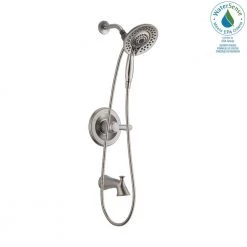 Delta Lahara In2ition 2-in-1 Single-Handle 5-Spray Tub and Shower Faucet in Brushed Nickel -Bathroom Faucets Store brushed nickel delta bathtub shower faucet combos 144938dc ss i20 31 1000