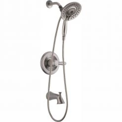 Delta Lahara In2ition 2-in-1 Single-Handle 5-Spray Tub and Shower Faucet in Brushed Nickel