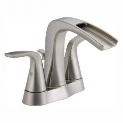 Delta Tolva 4 in. Centerset 2-Handle Bathroom Faucet in Brushed Nickel