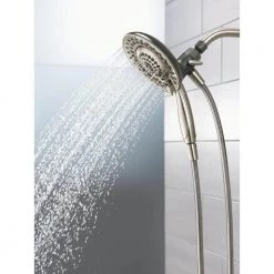 Delta In2ition Two-in-One 5-Spray 6.8 in. Dual Wall Mount Fixed and Handheld Shower Head in Brushed Nickel -Bathroom Faucets Store brushed nickel delta dual shower heads 75583csn 66 1000