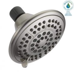 Delta 5-Spray 5 in. Fixed Shower Head with Pause in Brushed Nickel -Bathroom Faucets Store brushed nickel delta fixed shower heads 75554csn 31 1000