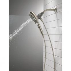 Delta SureDock Magnetic 6-Spray Patterns 4.88 in. Wall Mount Handheld Shower Head in Brushed Nickel -Bathroom Faucets Store brushed nickel delta handheld shower heads 75689sn 44 1000