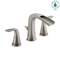 Delta Tolva 8 in. Widespread 2-Handle Bathroom Faucet in Brushed Nickel -Bathroom Faucets Store brushed nickel delta widespread bathroom faucets 35724lf ss eco 31 1000