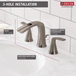 Delta Tolva 8 in. Widespread 2-Handle Bathroom Faucet in Brushed Nickel -Bathroom Faucets Store brushed nickel delta widespread bathroom faucets 35724lf ss eco a0 1000