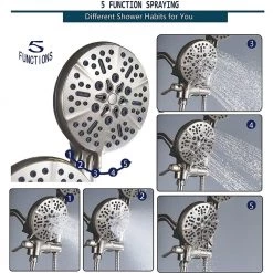 ELLO&ALLO Single-Handle 24-Spray Tub and Shower Faucet with 5 in. Shower Head in Brushed Nickel (Valve Included) -Bathroom Faucets Store brushed nickel ello allo bathtub shower faucet combos es n 1005 1f 1000