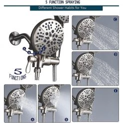 ELLO&ALLO Single-Handle 24-Spray Tub and Shower Faucet with 5 in. Shower Head in Brushed Nickel (Valve Included) -Bathroom Faucets Store brushed nickel ello allo bathtub shower faucet combos es n 1005 4f 1000