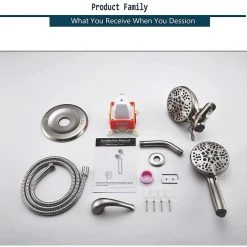 ELLO&ALLO Single-Handle 24-Spray Tub and Shower Faucet with 5 in. Shower Head in Brushed Nickel (Valve Included) -Bathroom Faucets Store brushed nickel ello allo bathtub shower faucet combos es n 1005 fa 1000