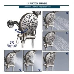 ELLO&ALLO Single-Handle 48-Spray Handheld Tub Shower Faucet with 5 in. Shower Head Combo in Brushed Nickel (Valve Included) -Bathroom Faucets Store brushed nickel ello allo bathtub shower faucet combos es n t1006 4f 1000