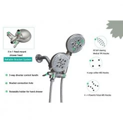 ELLO&ALLO Single-Handle 24-Spray Shower Faucet System Shower Combo with 5 in. Shower Head in Brushed Nickel (Valve Included) -Bathroom Faucets Store brushed nickel ello allo shower faucets es n 1001 1f 1000