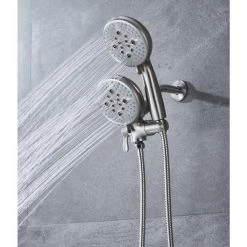 ELLO&ALLO Single-Handle 24-Spray Shower Faucet System Shower Combo with 5 in. Shower Head in Brushed Nickel (Valve Included) -Bathroom Faucets Store brushed nickel ello allo shower faucets es n 1001 44 1000