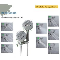 ELLO&ALLO Single-Handle 24-Spray Shower Faucet System Shower Combo with 5 in. Shower Head in Brushed Nickel (Valve Included) -Bathroom Faucets Store brushed nickel ello allo shower faucets es n 1001 4f 1000