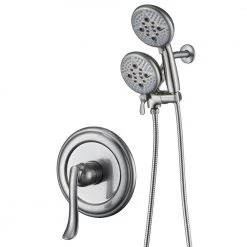 ELLO&ALLO Single-Handle 24-Spray Shower Faucet System Shower Combo with 5 in. Shower Head in Brushed Nickel (Valve Included)