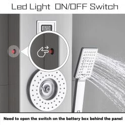 ELLO&ALLO 55 in. 6-Jet Shower Panel System with LED Rainfall Waterfall Shower Head Handshower and Tub Spout in Brushed Nickel -Bathroom Faucets Store brushed nickel ello allo shower towers 6025 f1 04 03 02 s04 44 1000