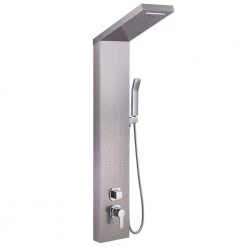 ELLO&ALLO 51.2 in. 2-Jet Shower Panel System with Rainfall Waterfall Shower Head and Shower Wand in Brushed Nickel