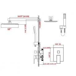 GIVING TREE 2-Spray Patterns with 2.0 GPM 12 in. Wall Mount Dual Shower Head Hand Shower Faucet in Brushed Nickel (Valve Included) -Bathroom Faucets Store brushed nickel giving tree dual shower heads xlhddtsh0006 c3 1000