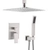 GIVING TREE Single Handle 2-Spray High Pressure 10 in. Rain Shower Head with Hand Shower Faucet in Brushed Nickel
