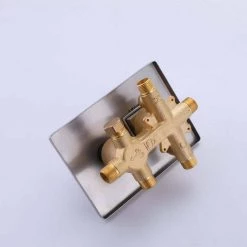 GIVING TREE Single Handle 2-Spray Square Shower Faucet with Hand Shower in Brushed Nickel Ceramic Disc (Valve Included) -Bathroom Faucets Store brushed nickel giving tree shower faucets xlhdmmtm0008 fa 1000