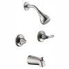 Glacier Bay Constructor 2-Handle 1-Spray Tub and Shower Faucet in Brushed Nickel (Valve Included)