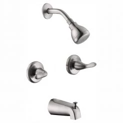 Glacier Bay Constructor 2-Handle 1-Spray Tub and Shower Faucet in Brushed Nickel (Valve Included)