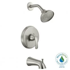 Glacier Bay Edgewood Single-Handle 1-Spray Tub and Shower Faucet in Brushed Nickel (Valve Included) -Bathroom Faucets Store brushed nickel glacier bay bathtub shower faucet combos hd873x 4004 1d 1000