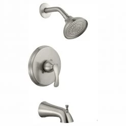 Glacier Bay Edgewood Single-Handle 1-Spray Tub and Shower Faucet in Brushed Nickel (Valve Included)