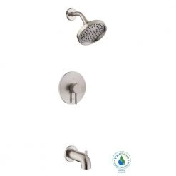 Glacier Bay Axel Single-Handle 1-Spray Tub and Shower Faucet in Brushed Nickel -Bathroom Faucets Store brushed nickel glacier bay bathtub shower faucet combos hd873x 4504 66 1000