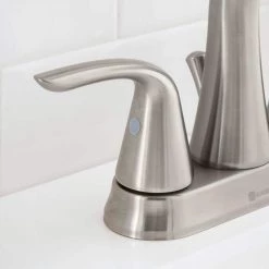 Glacier Bay Irena 4 in. Centerset 2-Handle Bathroom Faucet in Brushed Nickel -Bathroom Faucets Store brushed nickel glacier bay centerset bathroom faucets f51a1130bnv 1d 1000