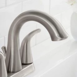 Glacier Bay Irena 4 in. Centerset 2-Handle Bathroom Faucet in Brushed Nickel -Bathroom Faucets Store brushed nickel glacier bay centerset bathroom faucets f51a1130bnv a0 1000