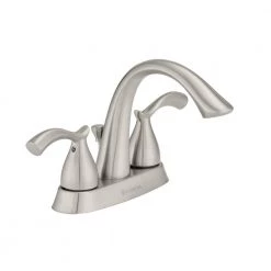 Glacier Bay Edgewood 4 in. Centerset 2-Handle High-Arc Bathroom Faucet in Brushed Nickel