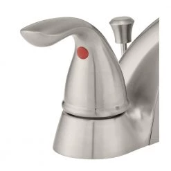 Glacier Bay Builders 4 in. Centerset 2-Handle Low-Arc Bathroom Faucet in Brushed Nickel -Bathroom Faucets Store brushed nickel glacier bay centerset bathroom faucets hd67091w 6b04 4f 1000