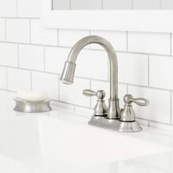 Glacier Bay Mandouri 4 in. Centerset 2-Handle LED High-Arc Bathroom Faucet in Brushed Nickel -Bathroom Faucets Store brushed nickel glacier bay centerset bathroom faucets hd67513w 6504 40 1000