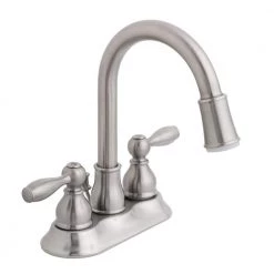 Glacier Bay Mandouri 4 in. Centerset 2-Handle LED High-Arc Bathroom Faucet in Brushed Nickel