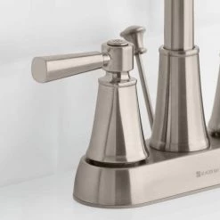 Glacier Bay Melina 4 in. Centerset Double Handle High-Arc Bathroom Faucet in Brushed Nickel -Bathroom Faucets Store brushed nickel glacier bay centerset bathroom faucets hd67513w 6c04 1d 1000