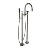 Glacier Bay Danay 2-Pipe 2-Handle Freestanding Floor Mount Roman Tub Faucet with Handheld Handshower in Brushed Nickel