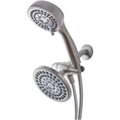 Glacier Bay 6-spray 5.5 in. Dual Shower Head and Handheld Shower Head in Brushed Nickel -Bathroom Faucets Store brushed nickel glacier bay dual shower heads hd58302 0304 1d 1000