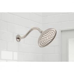 Glacier Bay 9 in. Curved Shower Arm with Flange in Brushed Nickel -Bathroom Faucets Store brushed nickel glacier bay shower arm extensions hd59302 6204 a0 1000