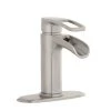 Glacier Bay Kiso Single Hole Single-Handle Low-Arc Bathroom Faucet in Brushed Nickel