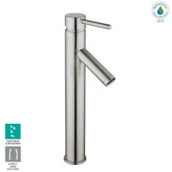 Glacier Bay Modern Single Hole Single-Handle Vessel Bathroom Faucet in Brushed Nickel with Drain -Bathroom Faucets Store brushed nickel glacier bay vessel sink faucets hd67818w 6104 31 1000