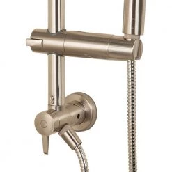 Glacier Bay 6-Spray Wall Bar Raincan Showerhead with 6-Spray Handshower in Brushed Nickel -Bathroom Faucets Store brushed nickel glacier bay wall bar shower kits 8654252hc 44 1000
